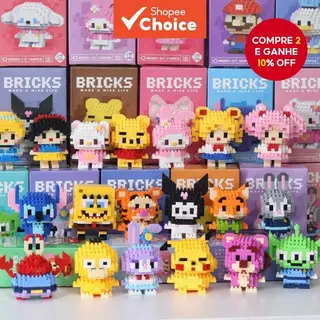 Conjunto De Micro Blocos De Construção , Estatuetas De Desenhos Animados DIY , Brinquedos De Quebra-Cabeça Com Caixa Ceg em Oferta na Shopee