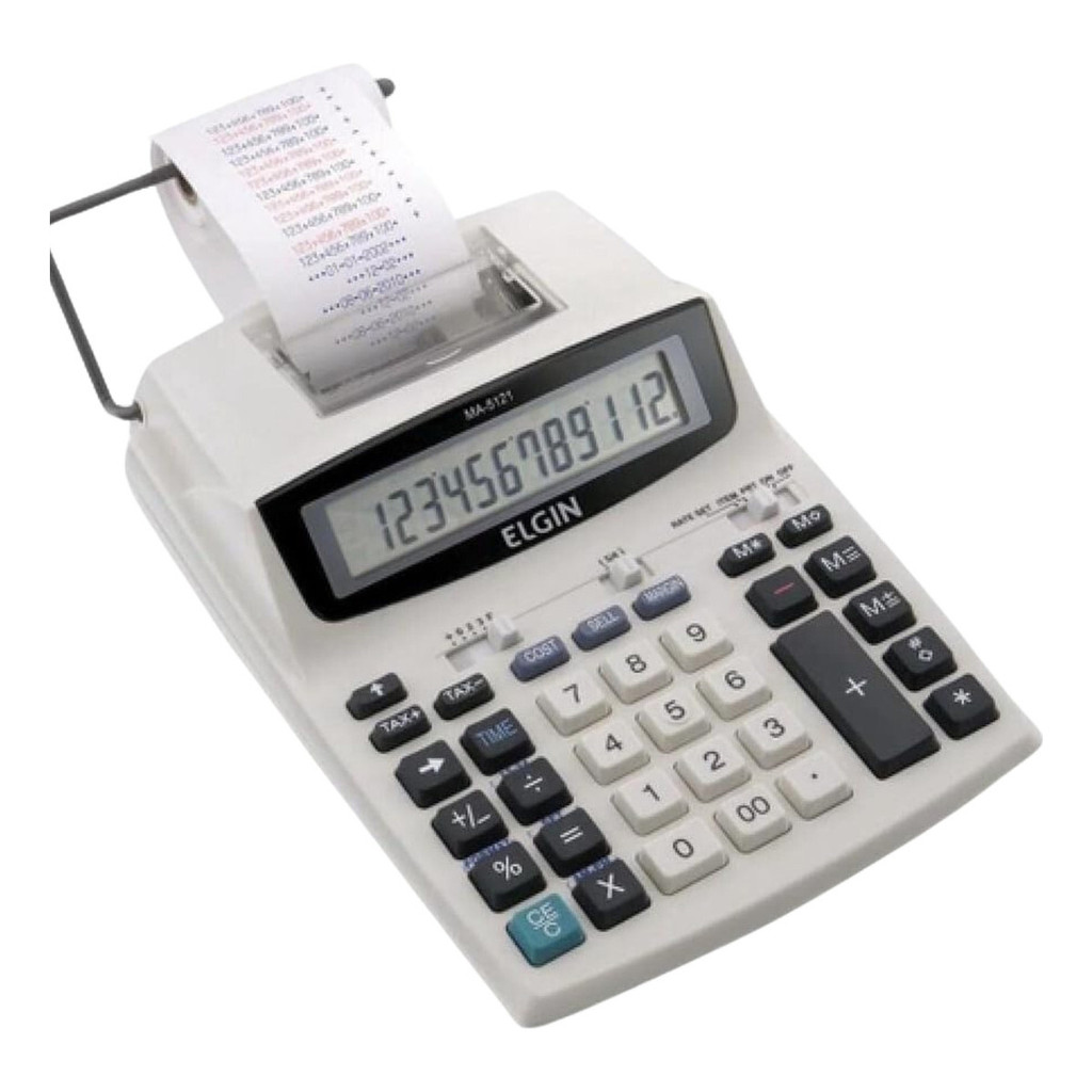 Calculadora de Mesa com Bobina MA5121 Elgin Cor Branca | Shopee Brasil