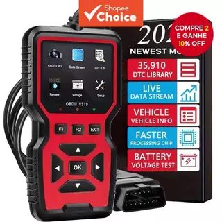 V519 Ferramenta Obd2 - Scanner Profissional Para Leitura De Códigos E Diagnóstico Em Tempo Real Da Luz Do motor em Oferta na Shopee