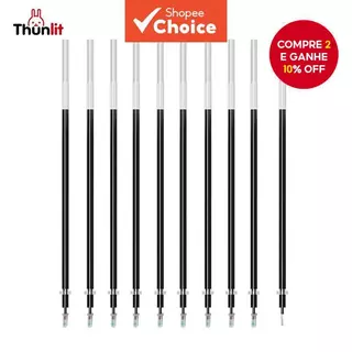 Thunlit Gel Caneta Recarga 10 Pçs 0.5mm Ponta De Agulha 13cm Preto Recargas Material Escolar De Escritório em Oferta na Shopee