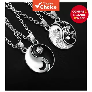 Yin Yang Dragão Colar Para Melhores Amigos Vintage Tai Chi Estrela Lua Pingente Amizade Encantos DIY Conjuntos De Jóias em Oferta na Shopee