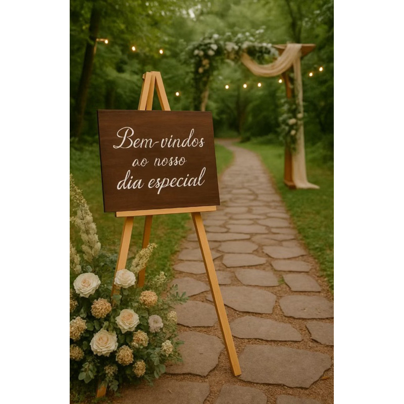 Cavalete de Chão Para Recepção de Casamento Aniversario Noiv