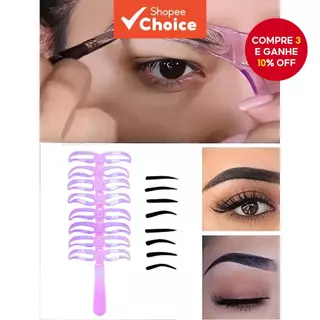 8 Cartões De Sobrancelha Reutilizáveis , Adequados Para Iniciantes Ajudar No Desenho em Oferta na Shopee