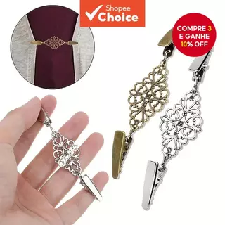 Conjunto de 2 Peças Clip de Cintura Estreito Feminino com Clip de Colarinho de Seda em Oferta na Shopee
