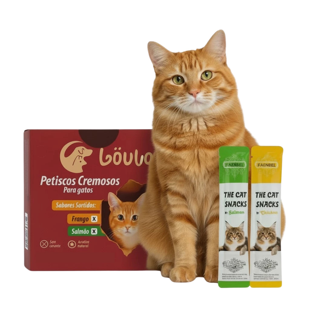 Petisco Cremoso para Gatos 1 sachê 15g – Sabor Frango e Salmão | Shopee ...
