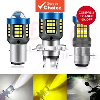 Mini LED Motocicleta Luz De Condução Ponto T19 P15D H4 Farol DC12V-60V 8000LM Branco Amarelo em Oferta na Shopee