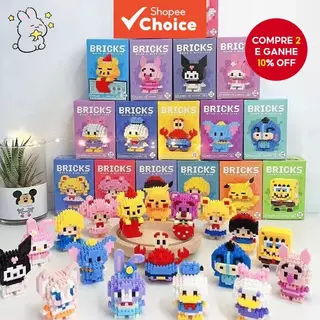 Kit De Blocos De Construção Nano DIY 50 Em 1 , Micro Personagens De Desenhos Animados Com Expositor , Presente De Natal em Oferta na Shopee