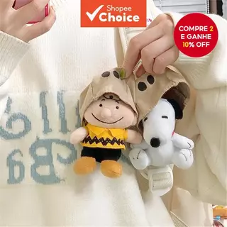 Chapéu Com Capuz Fofo de Pelúcia Snoopy Charlie Brown Boneca Chaveiro Acessório para Chave em Oferta na Shopee