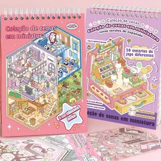 Caderno De Adesivos 3D Com 20 Cenas Diferentes | 40 Páginas | DIY, Relaxante, Educativo | Livro Silencioso Para Crianças em Oferta na Shopee