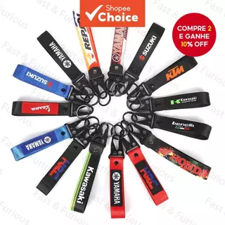 Chaveiro De Cabo De Motocicleta Durável Motocross Webbing Crachá Honda Yamaha em Oferta na Shopee