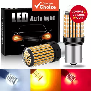2 Pçs Carro LED Luz De Sinal S25 1156 BA15S P21W BAU15S PY21W 1157 BAY15D 3014 144 SMD Canbus Lâmpadas em Oferta na Shopee
