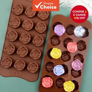 Molde De Bolo De Silicone 15 Em 1 Chocolate Rosa 3D em Oferta na Shopee