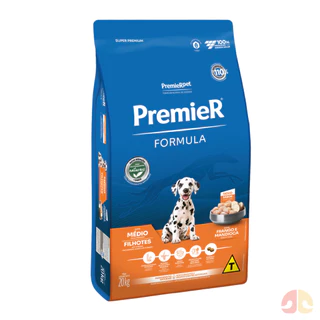 Ração Premier Formula Cãess filhotes raças medias frango 20,0kg