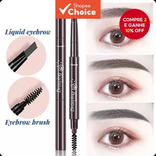 Lápis De Sobrancelha À Prova D'água 2 Em 1-De Suor , Tons Naturais , Definidos E De Longa Duração , Maquiagem em Oferta na Shopee