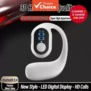 Fones de ouvido dinâmicos sem fio Bluetooth, monoculares, com graves verdadeiros e bateria de alta capacidade. em Oferta na Shopee
