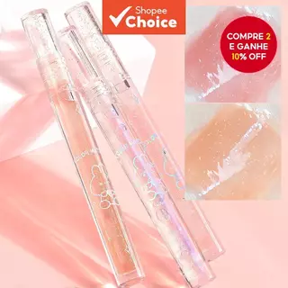 Gelatina labial de brilho estrelado, brilho labial transparente, lábios hidratados e com efeito de vidro. em Oferta na Shopee