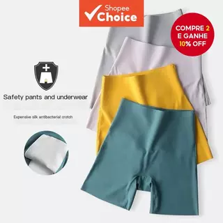 Cintura Alta Sem Costura Roupa Interior Feminina Calças De Segurança Levantamento De Barriga E Quadril shorts De Seda Ge em Oferta na Shopee