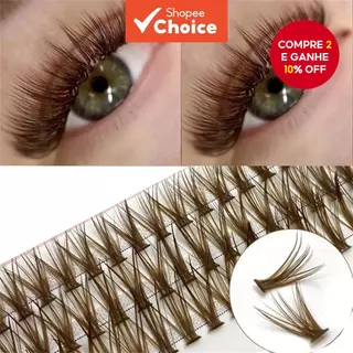 Cílios Individuais Marrons Coloridos-200 Unidades De Ventiladores Macios , Faça Você Mesmo Em Casa (40p D) em Oferta na Shopee