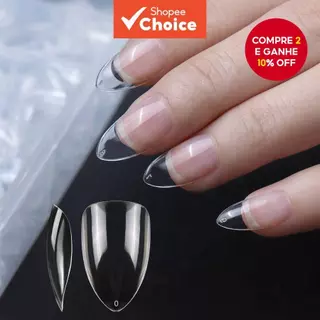 120pcs Cobertura Completa de Gel UV para Extensão de Unha Artificial Transparente e Stiletto em Oferta na Shopee