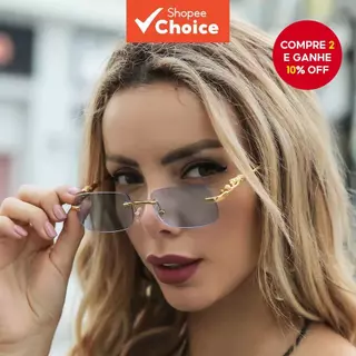 Cheetah Multicolor Frameless Square Outdoor UV400 Óculos De Sol Da Moda Coreana em Oferta na Shopee