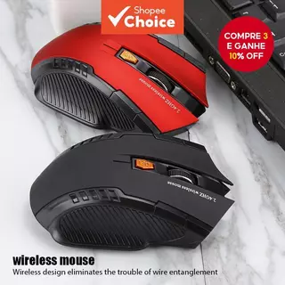 Mouse Mecânico Sem Fio Para Jogos 2.4G 3 ​ DPI Com Receptor USB Laptop PC Desktop Doméstico De Escritório em Oferta na Shopee