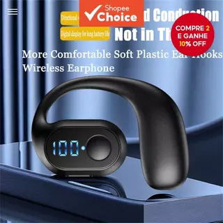 Fone De Ouvido Bluetooth Sem Fio 5.3 Fones Com Um Único Esportivos Comerciais Bateria Ultra Longa Vida Útil Microfone em Oferta na Shopee