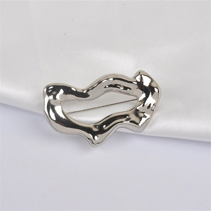 [ljc] Broche Geométrico De Metal Com Fivelas De Colarinho Simples ...