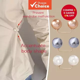 Broche Para Mulheres Vestido Clipe Anti-Exposição De Pérola Calças Femininas Cintura/Camisa/Saia/Ajuste De Roupas Fixas em Oferta na Shopee