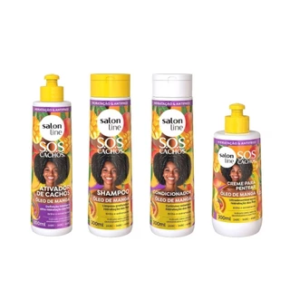 Kit SOS Cacho Óleo de Manga com Ativador de Cachos e Creme para Pentear em Oferta na Shopee