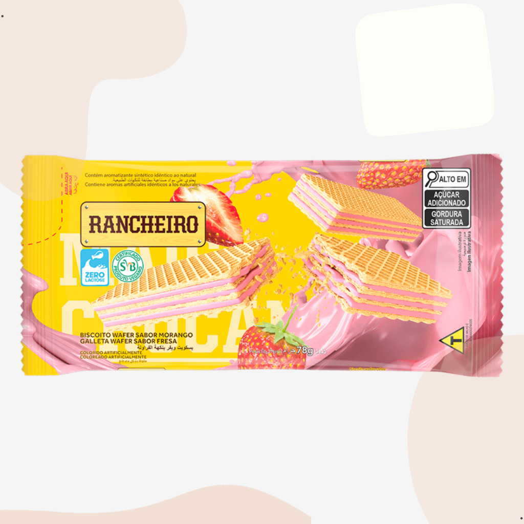 Kit Econômico 10 Biscoito Wafer Rancheiro Sabor Morango 78g | Shopee Brasil