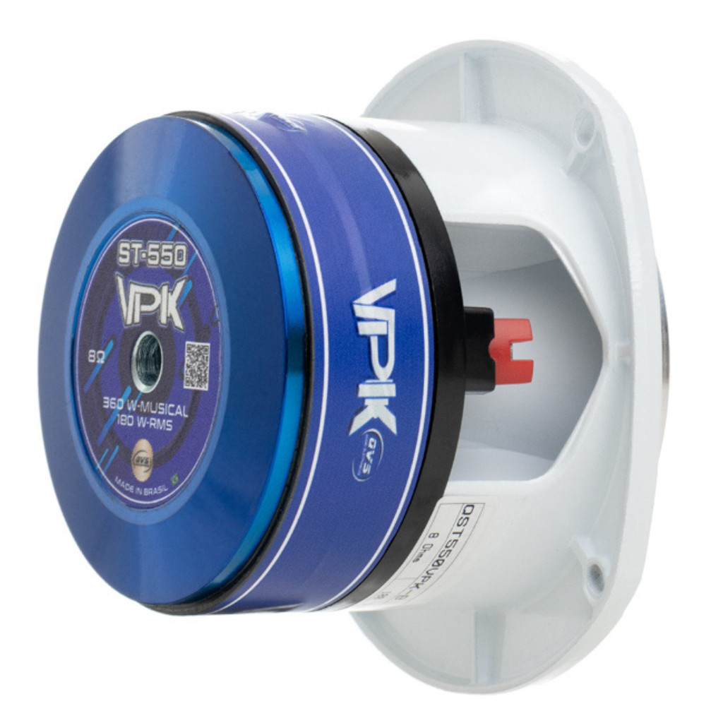 Super Tweeter QVS 550 TRIO 180w RMS 8 ohms Branco Som Automotivo