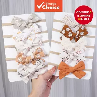 5Pcs/set Print Bows Bandas De Cabelo Para Crianças Elásticas Bebês Meninas Turban Kids Recém-Nascidos Acessórios em Oferta na Shopee