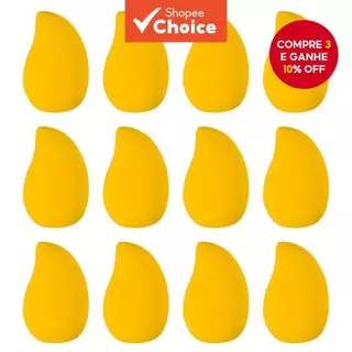 Esponjas De Maquiagem Em Forma De Manga 3/12 Unidades-Macias , De Uso Duplo Para Aplicação Úmida E Seca , Ideais Base em Oferta na Shopee