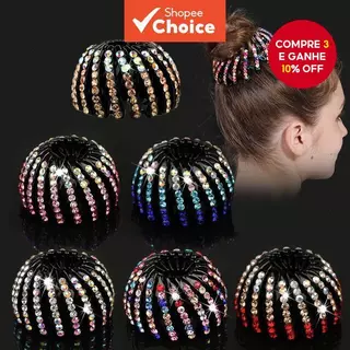 Moda Strass Bola Cabeça Grampo De Cabelo Modelador E Rabo De Cavalo Fixação Garra Clipe Para Mulher em Oferta na Shopee