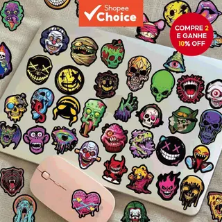 50 Peças De Adesivos De Arte De Caveira Ghostface – Decalques Decorativos À Prova D'água Para Laptop , Bagagem , Guitarr em Oferta na Shopee