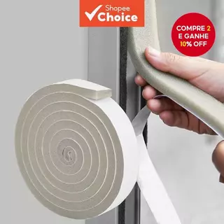 Tira De Vedação De Espuma De Esponja – Fita De Isolamento À Prova De Intempéries Anticolisão Som Para Portas em Oferta na Shopee