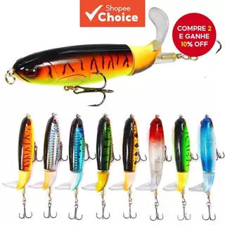 Isca Popper Flutuante De 13g Com Cauda Giratória-Trator De Hélice De Dura Para Pesca Marítima , Cabeça De Cobra , Poleir em Oferta na Shopee