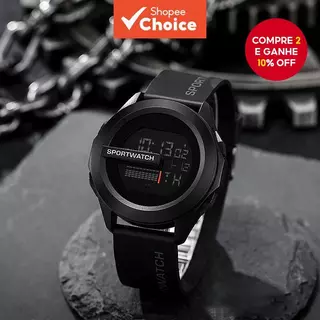 Relógio Masculino Redondo Casual Esportivo Fashion Quartzo Com Display Digital em Oferta na Shopee