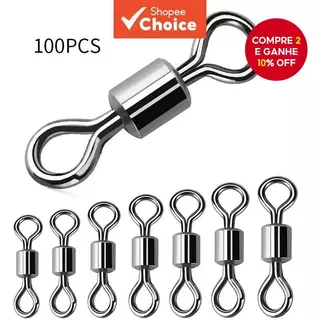 100 Pçs Balde De Pesca Rolamento Giratório Resistente À Corrosão Anel Sólido LB Isca Conector Para Água Doce E Salgada em Oferta na Shopee