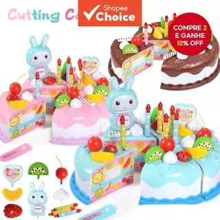 Conjunto DIY de Bolo de Aniversário Fingir Corte para Aprendendo Cozinha Crianças Presentes em Oferta na Shopee