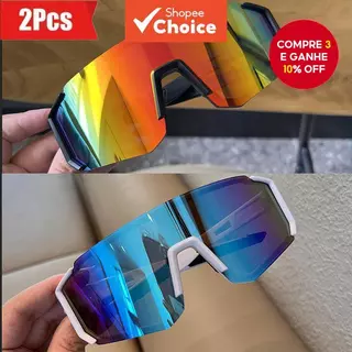 2 peças óculos de proteção UV400 para esportes ao ar livre - óculos de sol à prova de vento para ciclismo/esqui/direção em Oferta na Shopee