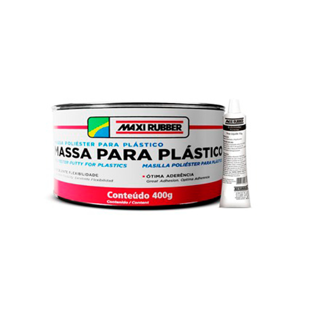 MASSA POLIESTER PARA PLASTICOS 400 GR MAXI RUBBER AUTOMOTIVA