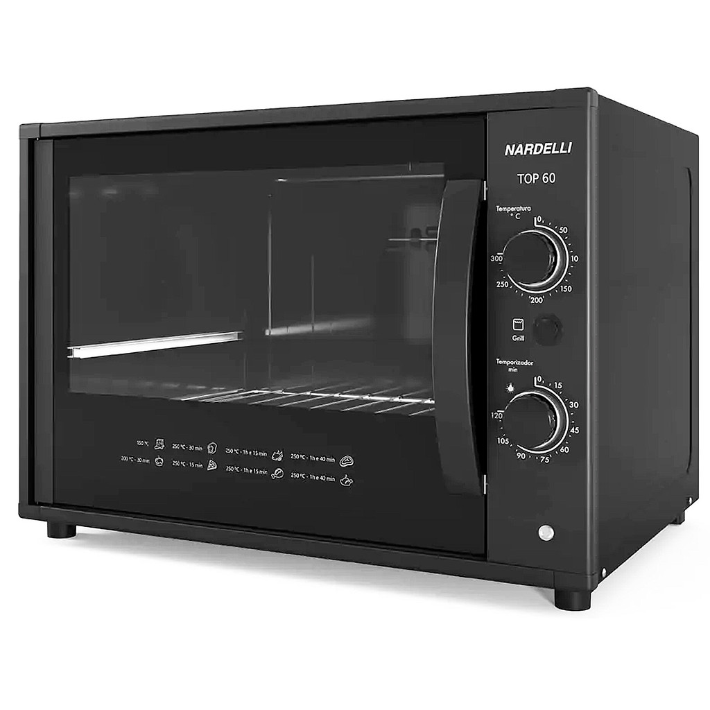 Forno Elétrico de Bancada 60 Litros Nardelli top60 Preto 127V 220V ...