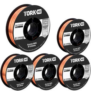 Kit Solda 5 Arame Sólido Cobreado para Solda 0,8mm 5kg Cada Super Tork em Oferta na Shopee