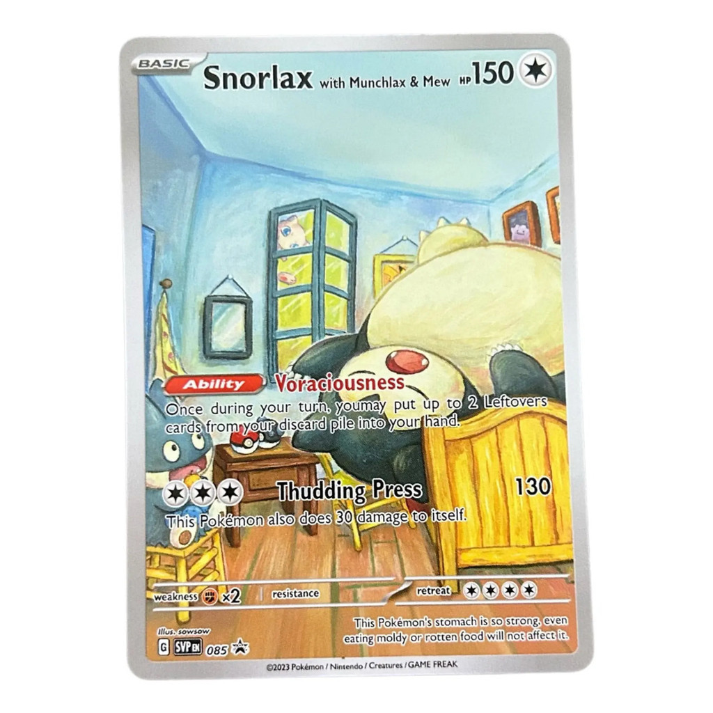 Card Pokémon - Snorlax, Munchlax & Mew Proxy Van Gogh Carta Pokémon TCG ...