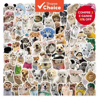 200/100 Pçs Engraçado Bonito Animais De Estimação Filhote De Cachorro Gatinho Adesivos Para Bagagem Caso Do Telefone Por em Oferta na Shopee