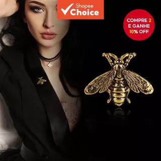 Broche Retro Pequena Abelha Liga Dupla Utilização Camisa Terno Acessórios Feminino Prata em Oferta na Shopee