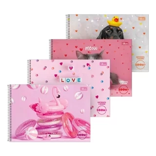 Caderno de Cartografia Tilibra Espiral - Capa Dura Zoom+ Feminino 96 Folhas - Embalagem com 4 Unidades em Oferta na Shopee