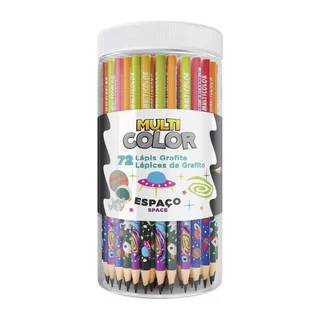 Lápis Multicolor Grafite Espaço - Embalagem com 72 Unidades em Oferta na Shopee