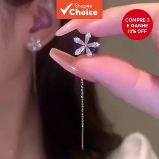 Brincos Pendentes De Flores Brilhantes Femininos Joias Elegantes Perfeitas Para Qualquer Ocasião em Oferta na Shopee